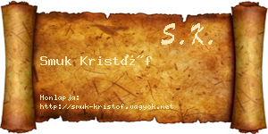 Smuk Kristóf névjegykártya